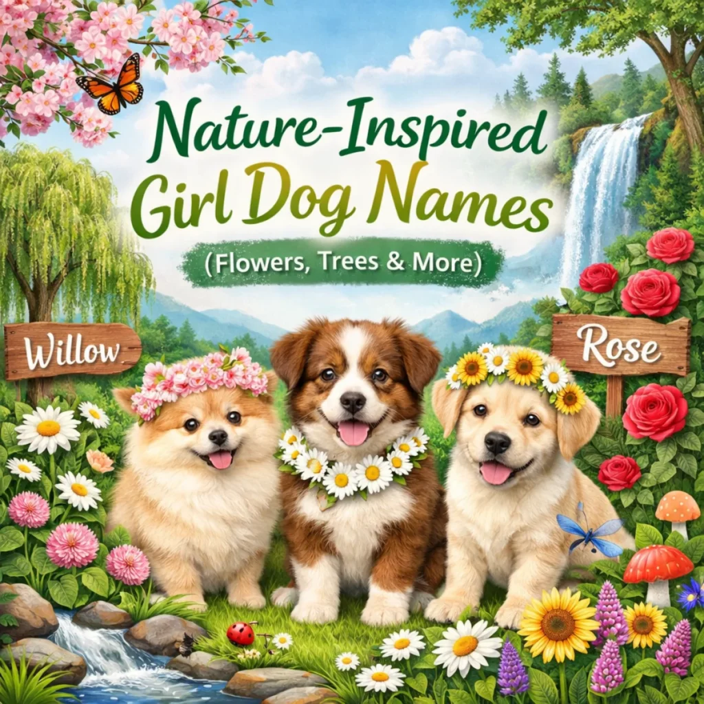 Nature-Inspired Girl Dog Names (Flowers, Trees & More)