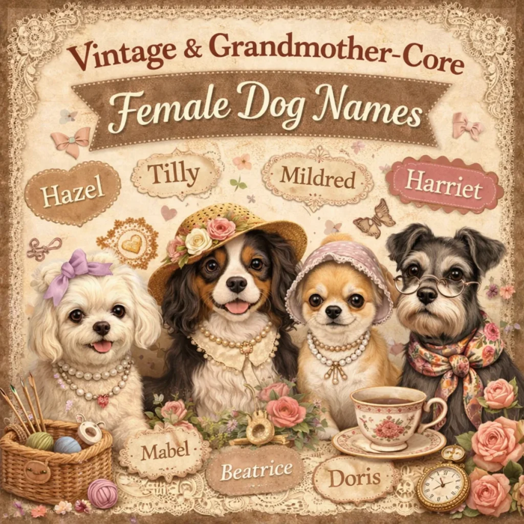 Vintage & Grandmother-Core Female Dog Names
