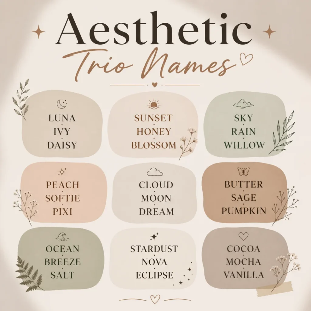 Aesthetic Trio Names