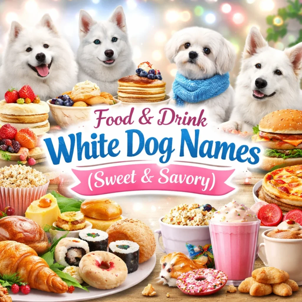Food & Drink White Dog Names (Sweet & Savory)