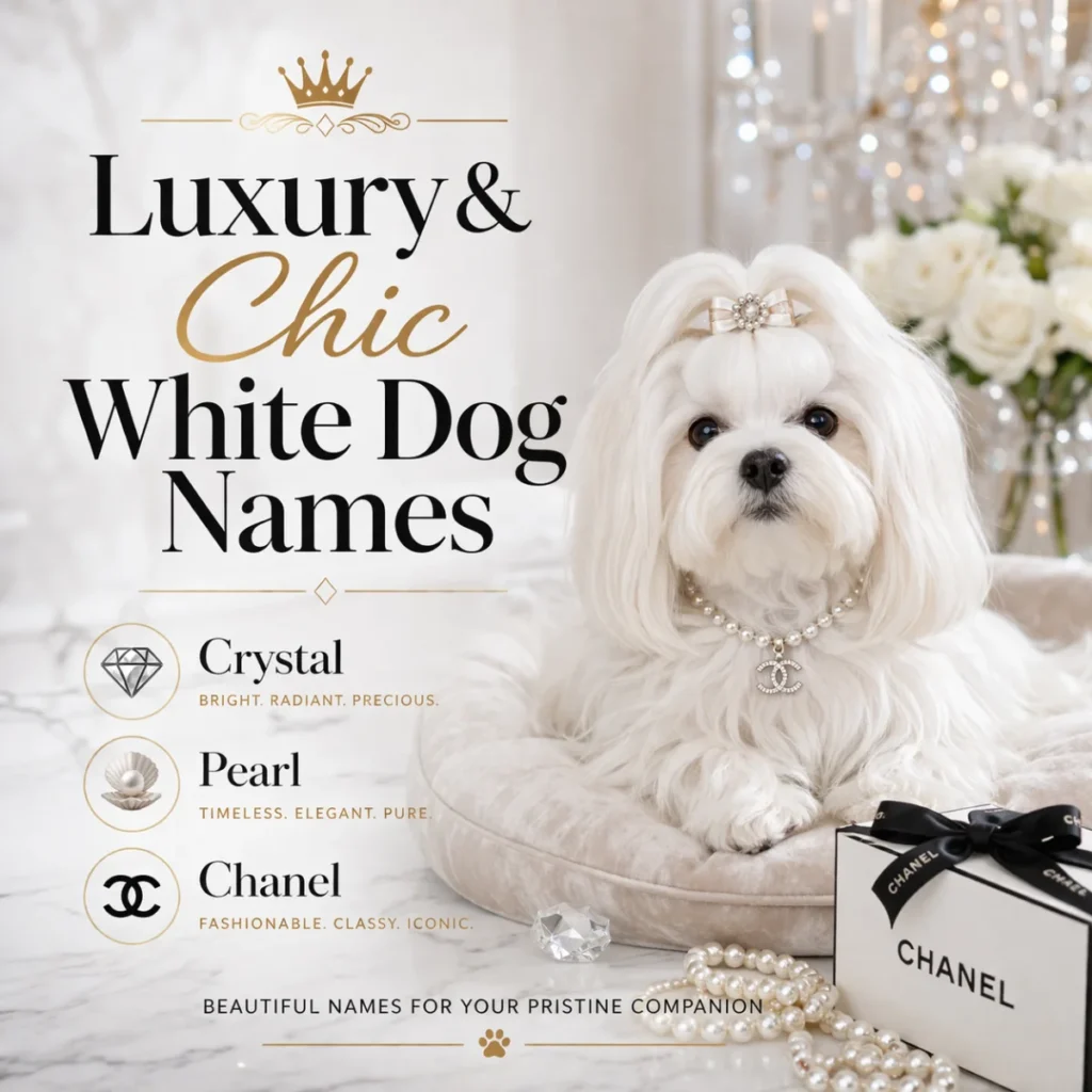 Luxury & Chic White Dog Names (Crystal, Pearl, Chanel)