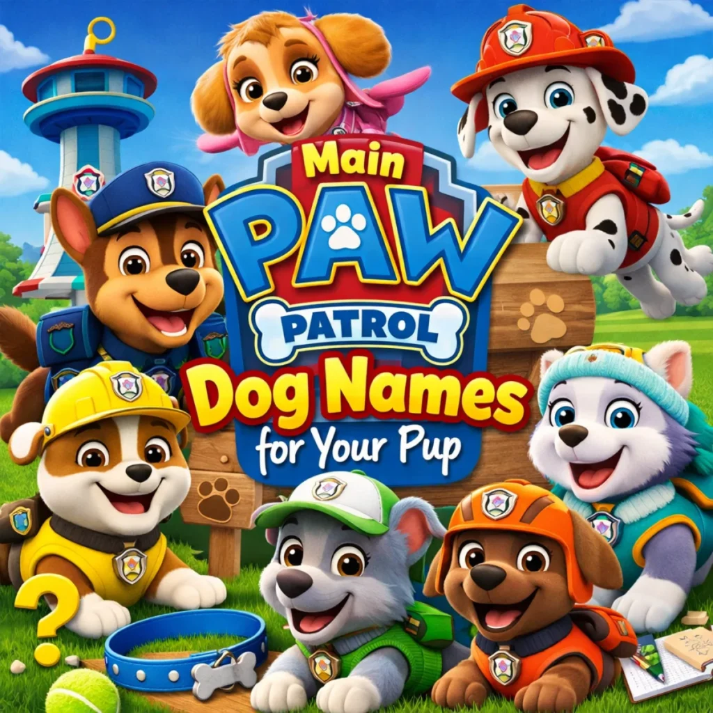 Main Paw Patrol Dog Names for Your Pup