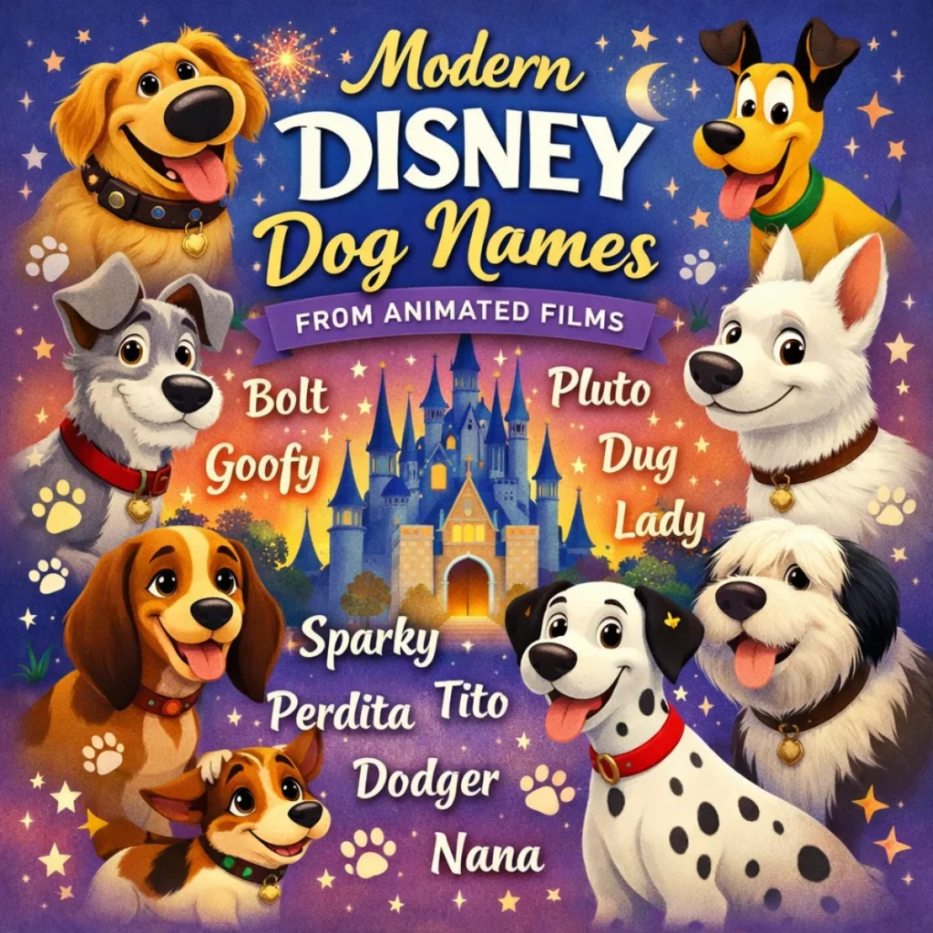 Modern Disney Dog Names from Animated Films