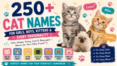 250+ cat names for girls, boys, kittens, colors, breeds, and every personality