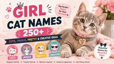 250+ girl cat names with cute, unique, pretty and creative ideas featuring an adorable kitten