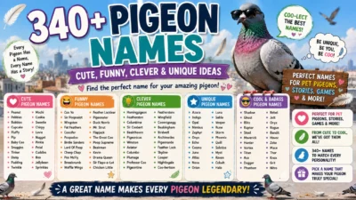 340+ pigeon names with cute, funny, clever, unique, and cool name ideas