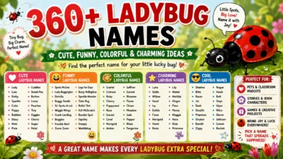 360+ ladybug names with cute, funny, colorful, charming, and cool ideas