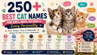 250+ best cat names for girls, boys, kittens, colors, and every personality