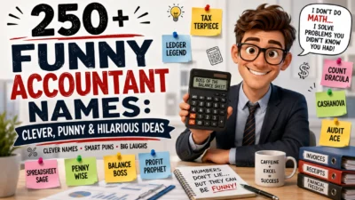 250+ funny accountant names with clever puns, tax jokes, and hilarious finance-inspired ideas