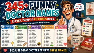 345+ funny doctor names with clever, punny, hilarious, wild, and unique ideas for characters and stories