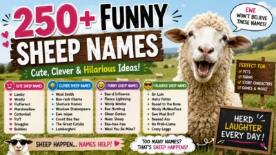 250+ funny sheep names with cute, clever, and hilarious ideas for pets, farms, and characters