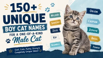 150+ unique boy cat names with a cute tabby kitten and creative name ideas