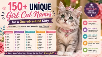 150+ unique girl cat names with cute, cool, rare, and stylish ideas for a one-of-a-kind kitty