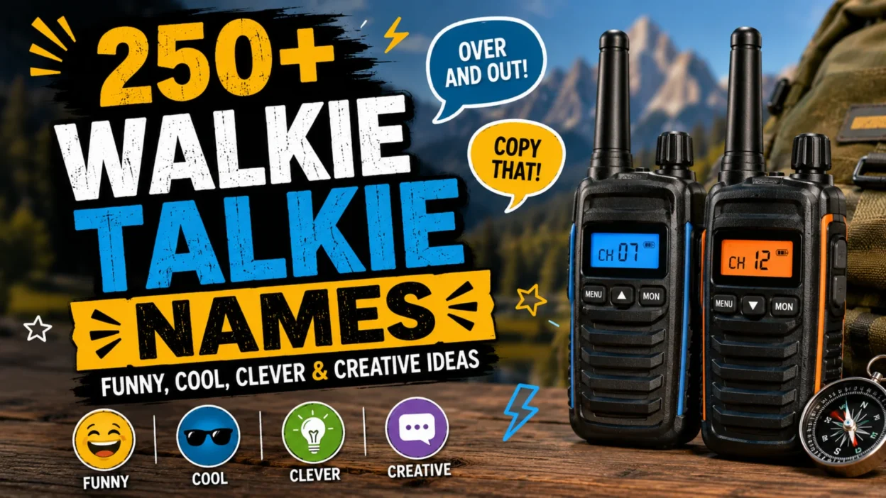 250+ walkie talkie names with funny, cool, clever, and creative ideas featuring two radios