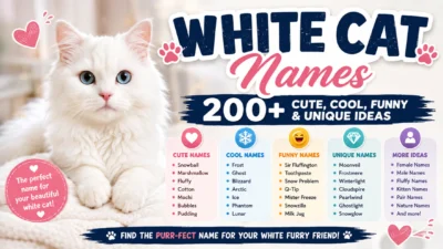 White cat names with cute, cool, funny, and unique name ideas