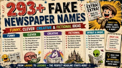 293+ fake newspaper names with funny, clever, creative, and fictional ideas