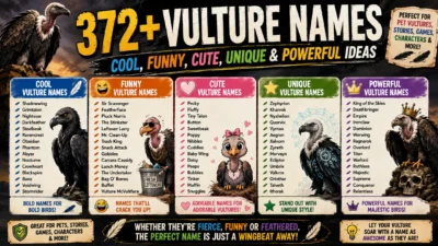 372+ vulture names with cool, funny, cute, unique, and powerful ideas for birds and characters