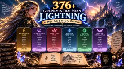 376+ girl names that mean lightning for bright, bold, powerful, magical, and fantasy characters