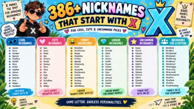 386+ nicknames that start with X, including cool, cute, funny, unique, and uncommon picks