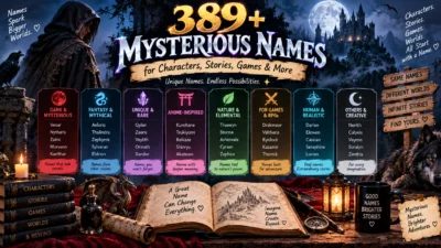 389+ mysterious names for characters, stories, games, RPGs, fantasy worlds, and creative projects