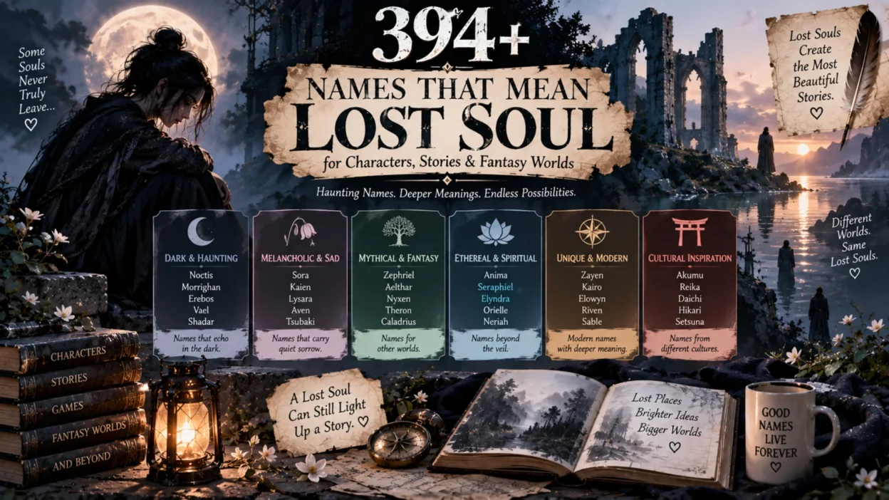 394+ names that mean lost soul for dark, melancholic, mythical, spiritual, and fantasy characters