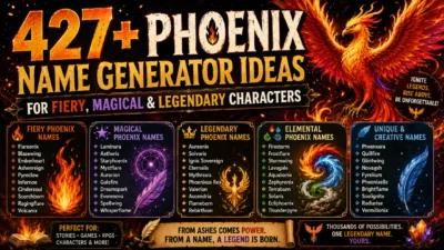 427+ phoenix name generator ideas for fiery, magical, legendary, elemental, and unique characters