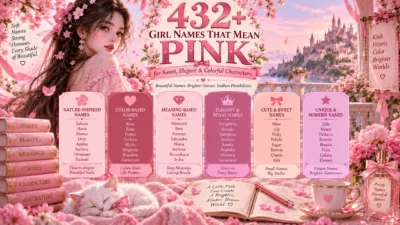 432+ girl names that mean pink for sweet, elegant, colorful, floral, royal, and modern characters