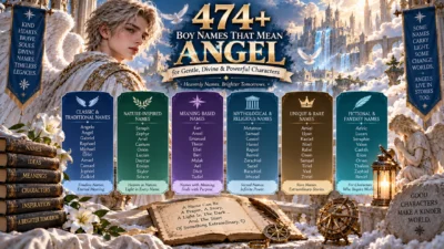 474+ boy names that mean angel for gentle, divine, powerful, spiritual, and fantasy characters