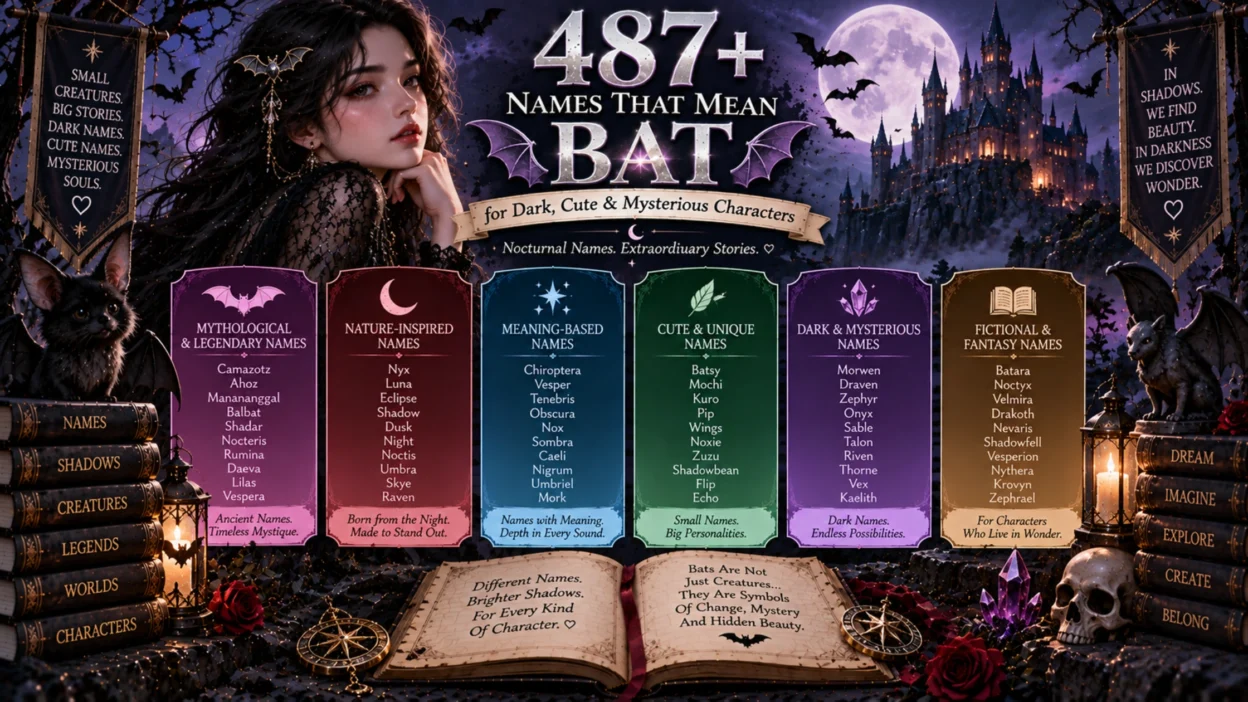 487+ names that mean bat for dark, cute, mysterious, nocturnal, and fantasy characters